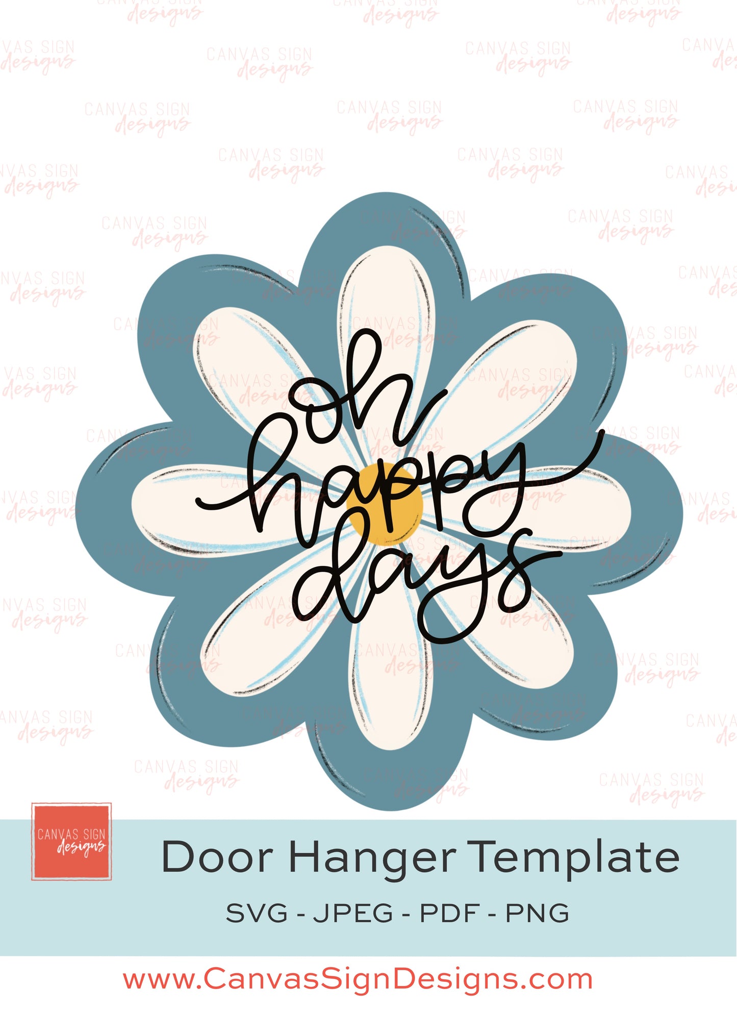 Oh Happy Days Daisy Door Hanger Template