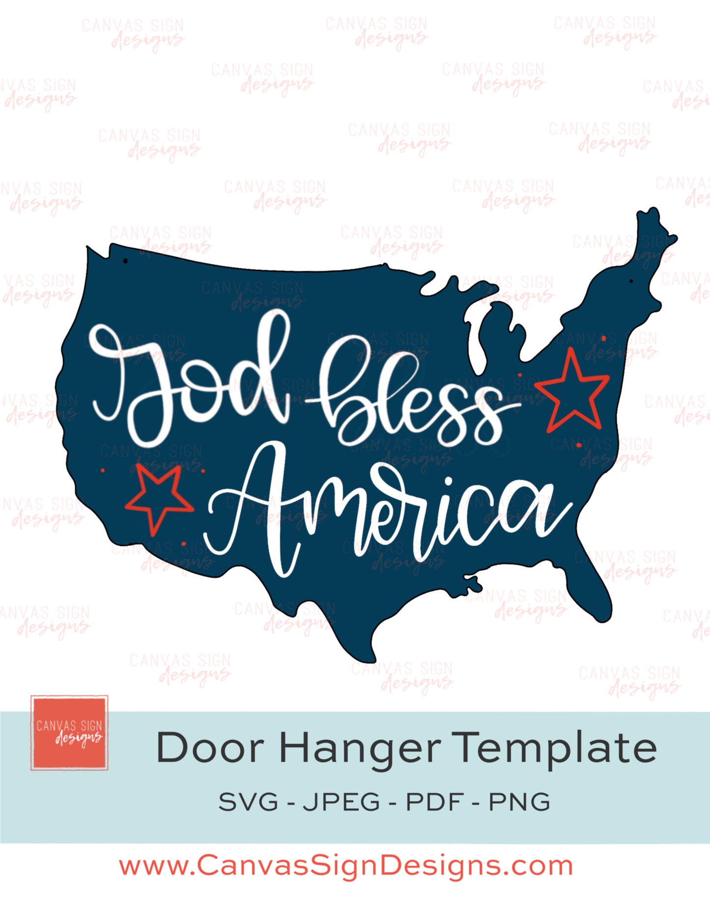 God Bless America Door Hanger Template