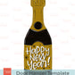 Happy New Year Champagne Bottle Door Hanger Template