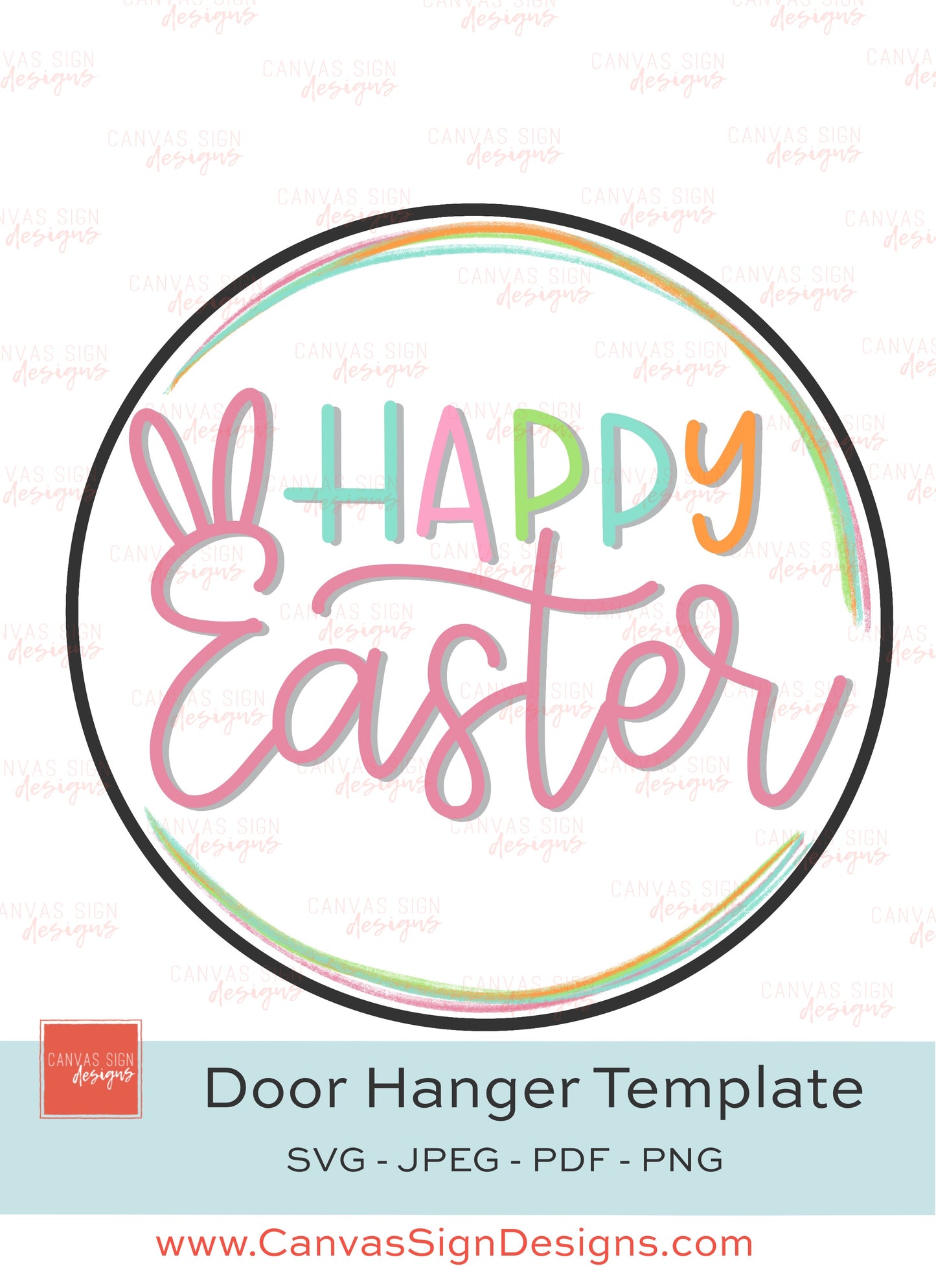 Happy Easter Door Hanger Template