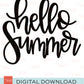 Hello Summer Hand-Lettered Digital Download