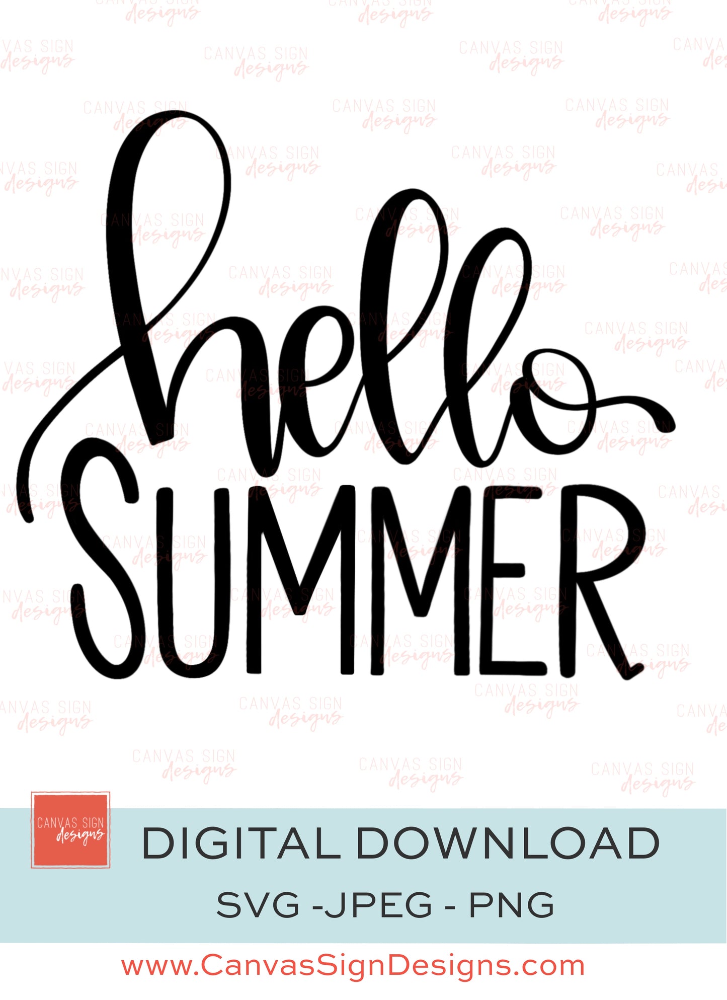 Hello Summer Hand-Lettered Digital Download