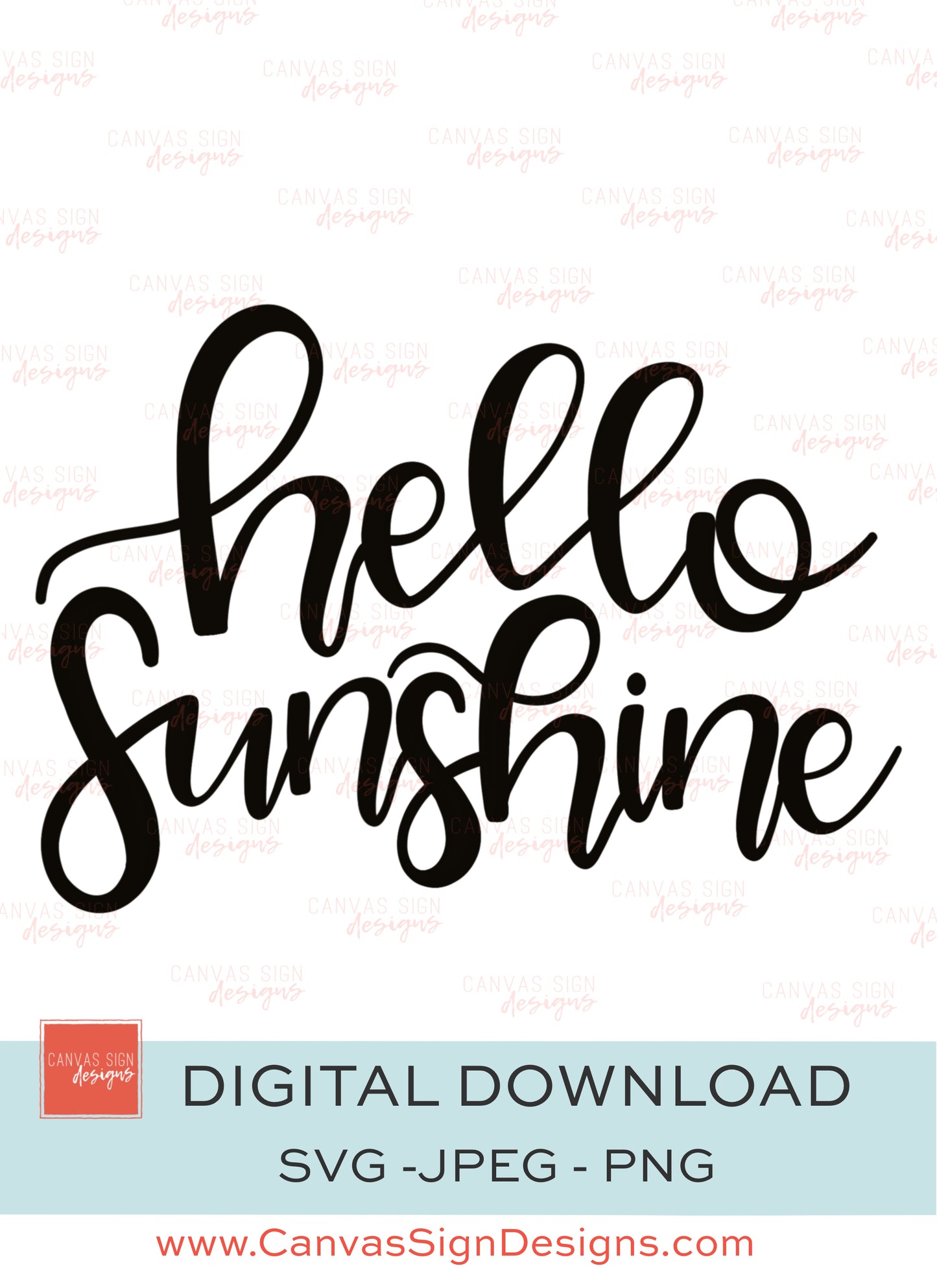 Hello Sunshine Hand-Lettered Digital Download