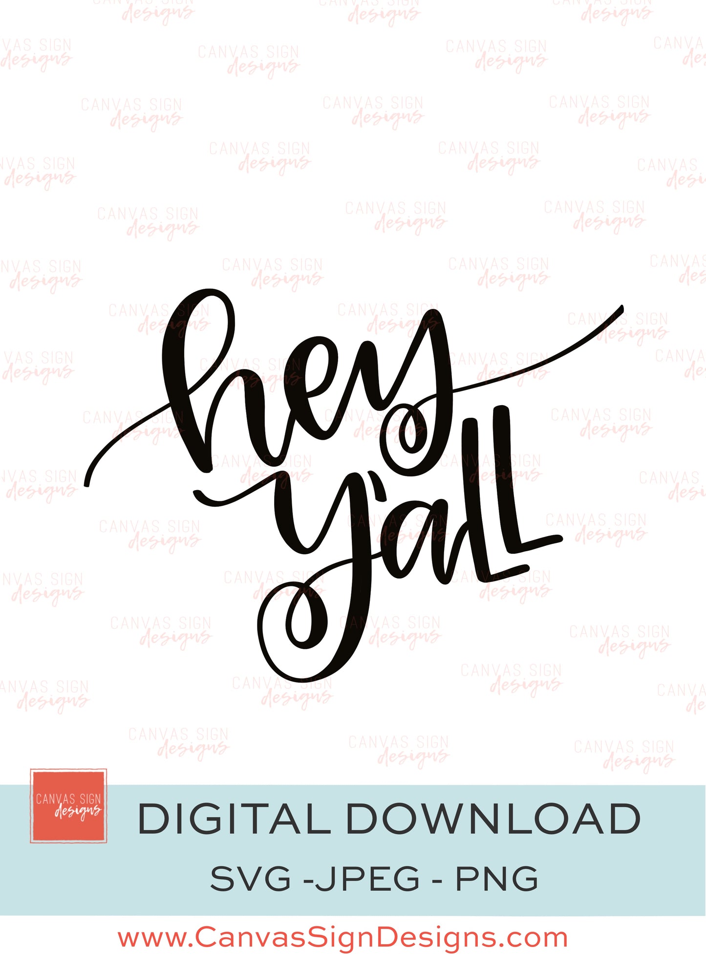 Hey Y'all Hand-Lettered Digital Download