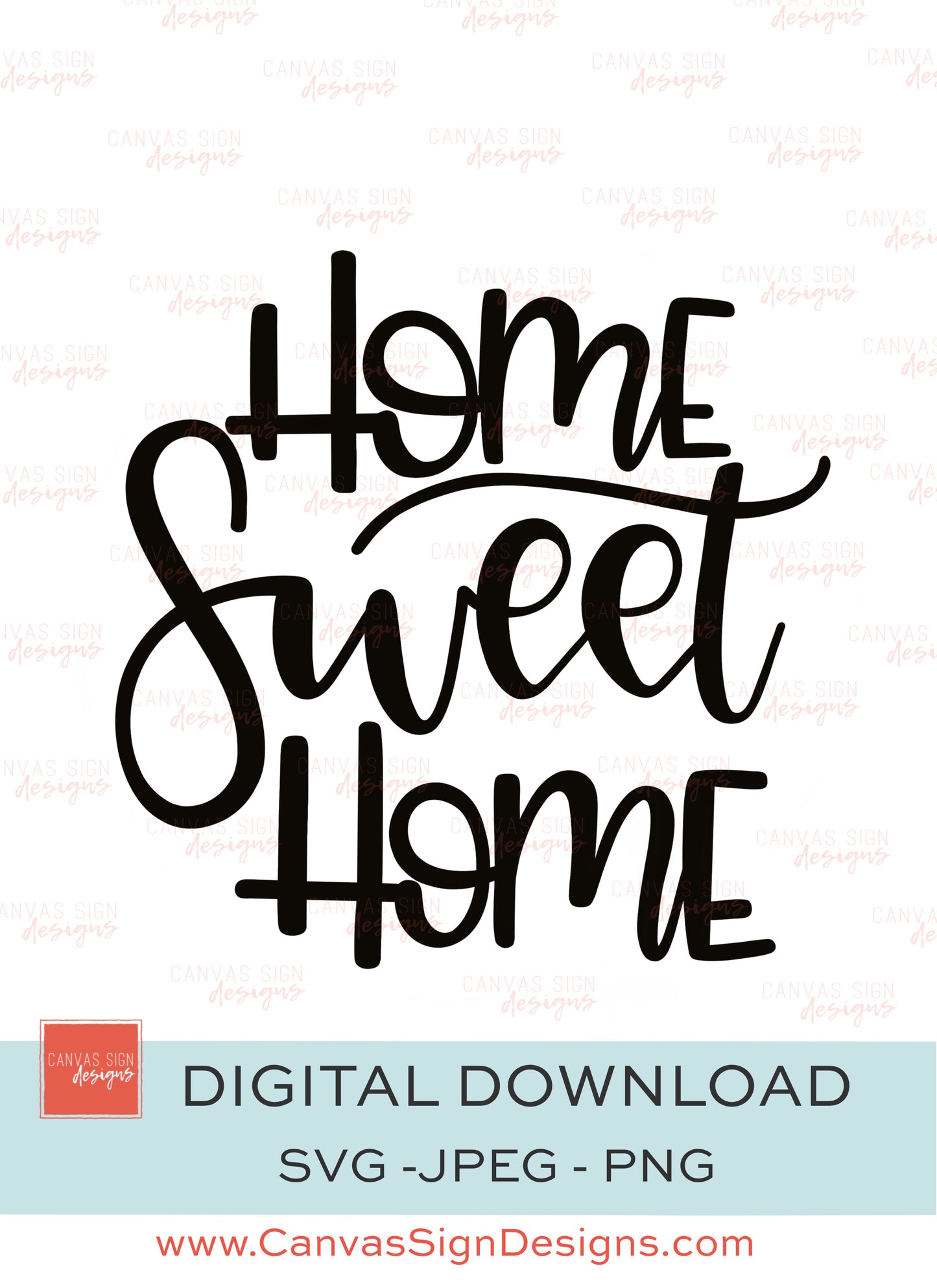 Home Sweet Home Hand-Lettered Digital Download