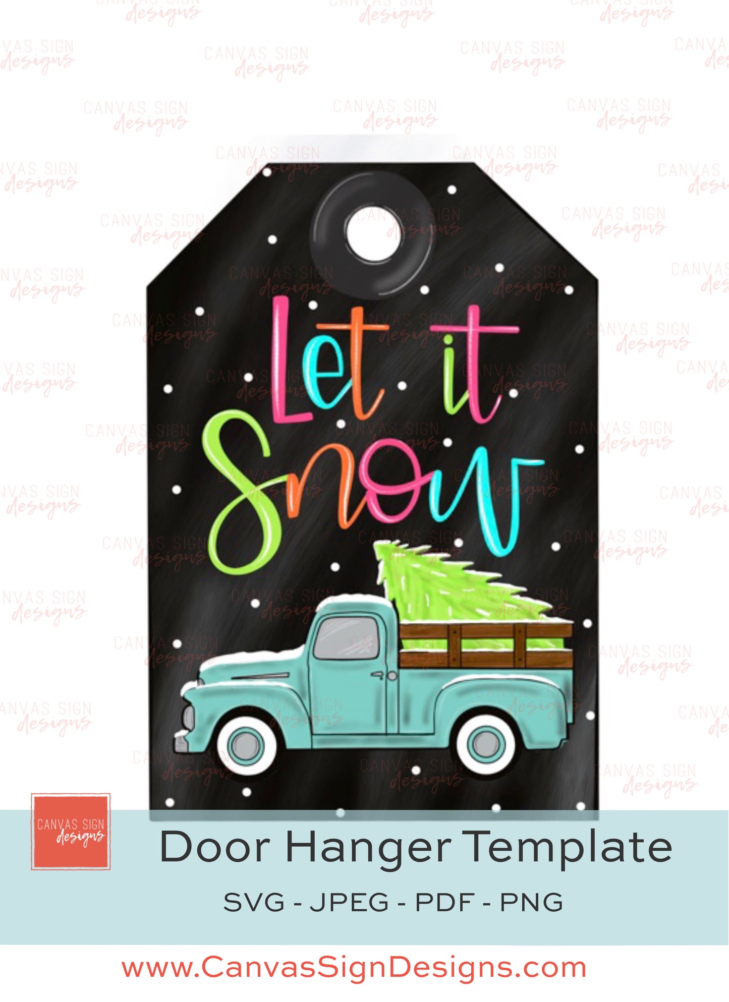 Let It Snow Tag Door Hanger Template