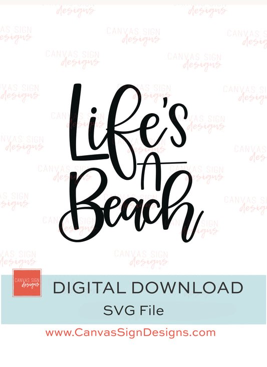 Life Is a Beach Hand-Lettered Digital Download
