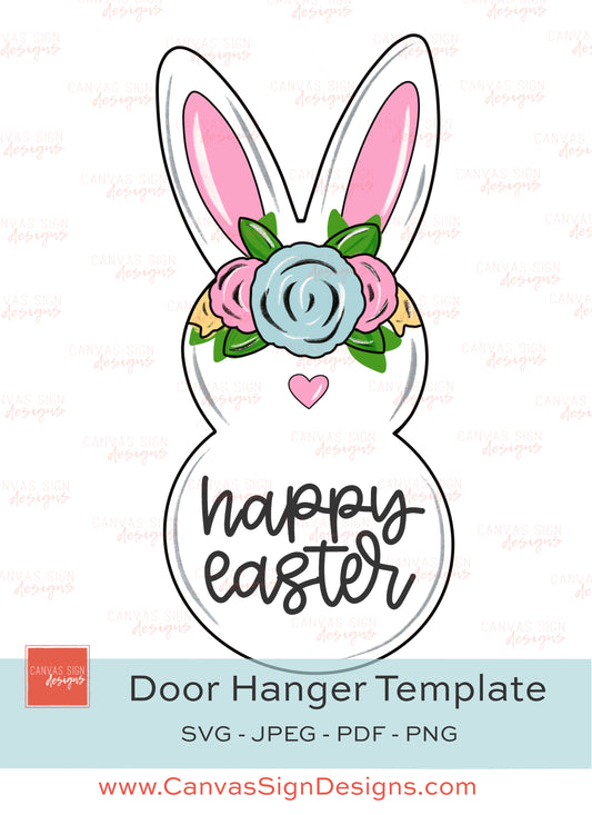 Peep Bunny Door Hanger Template