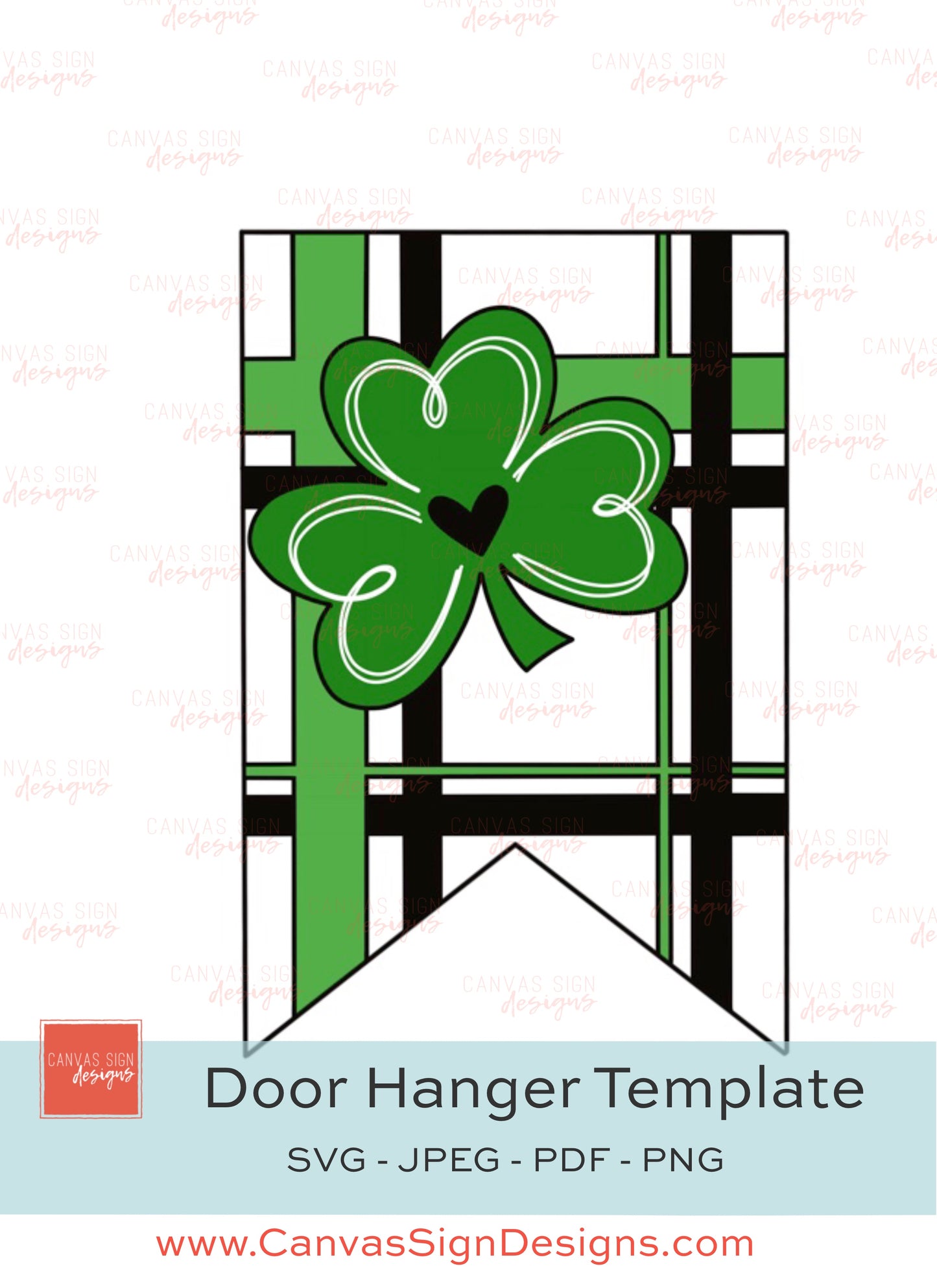 Shamrock Banner Door Hanger Template