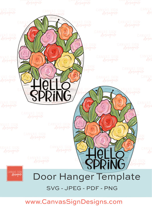 Spring Basket Door Hanger Template