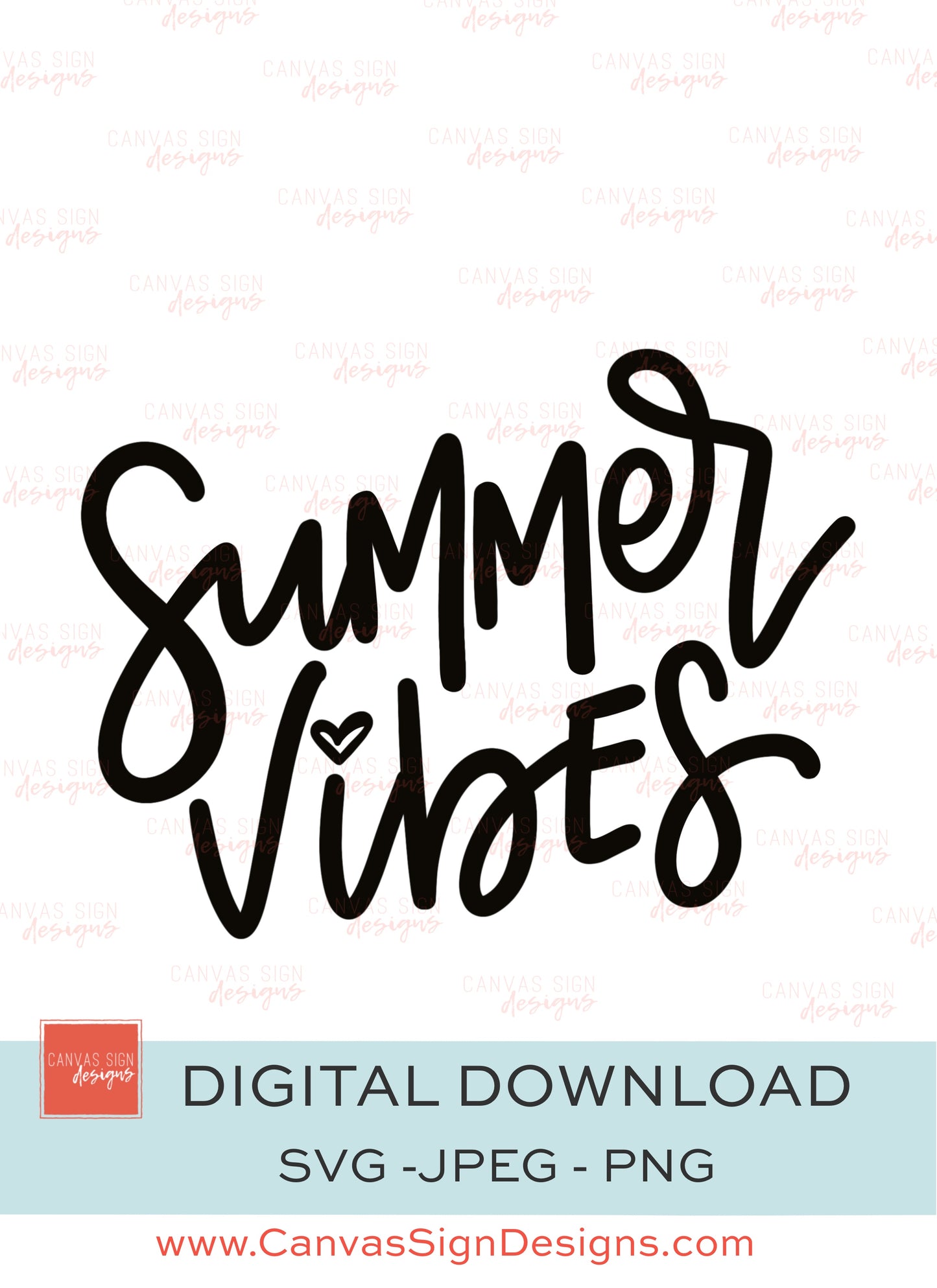 Summer Vibes Hand-Lettered Digital Download