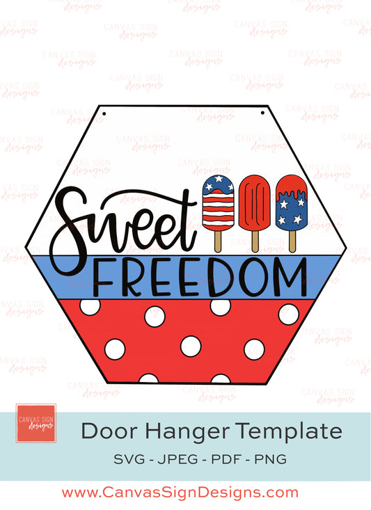 Sweet Freedom Door Hanger Template