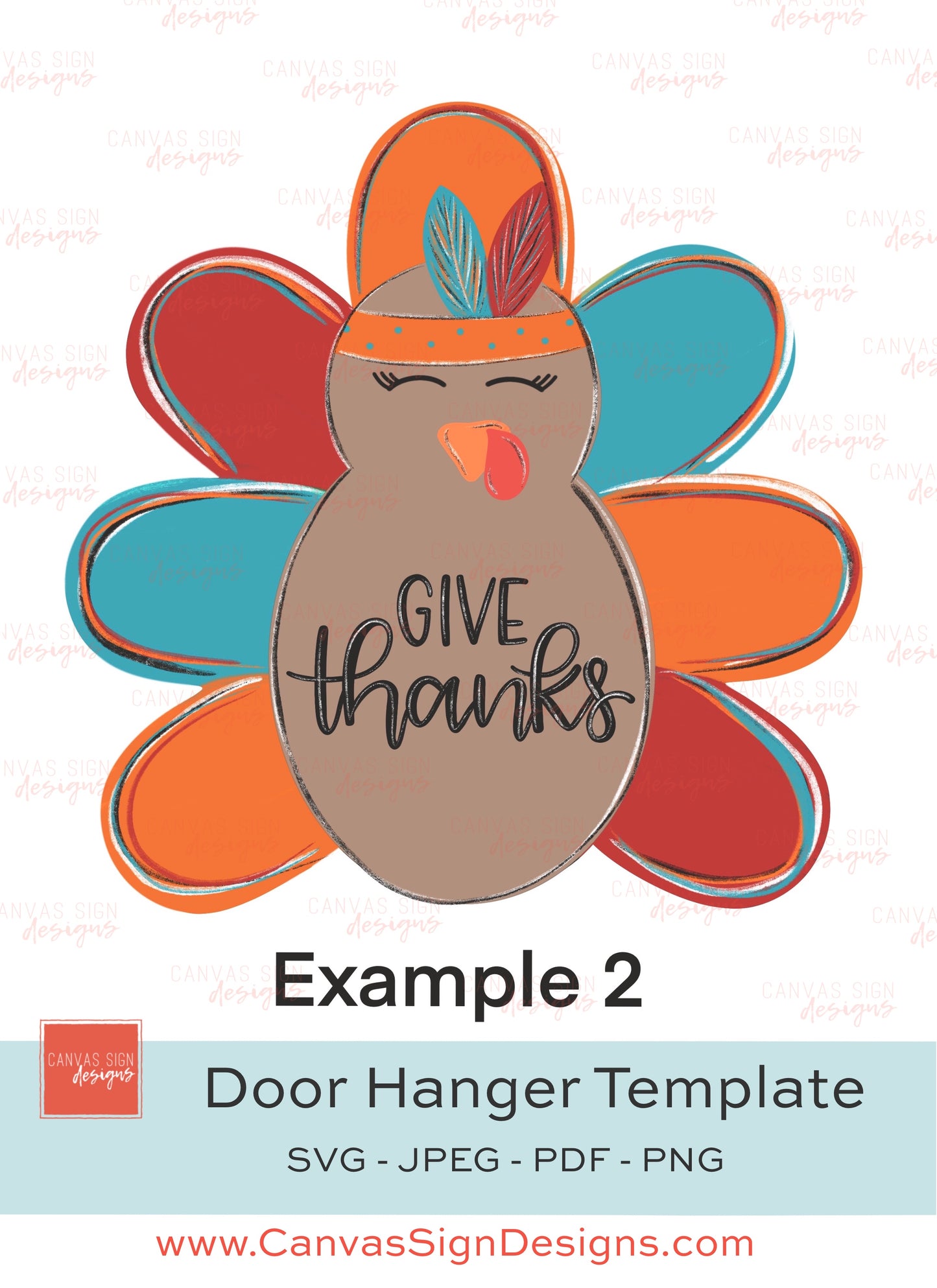 Give Thanks Turkey Door Hanger Template