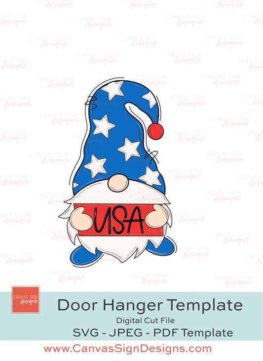 USA Gnome Door Hanger Template