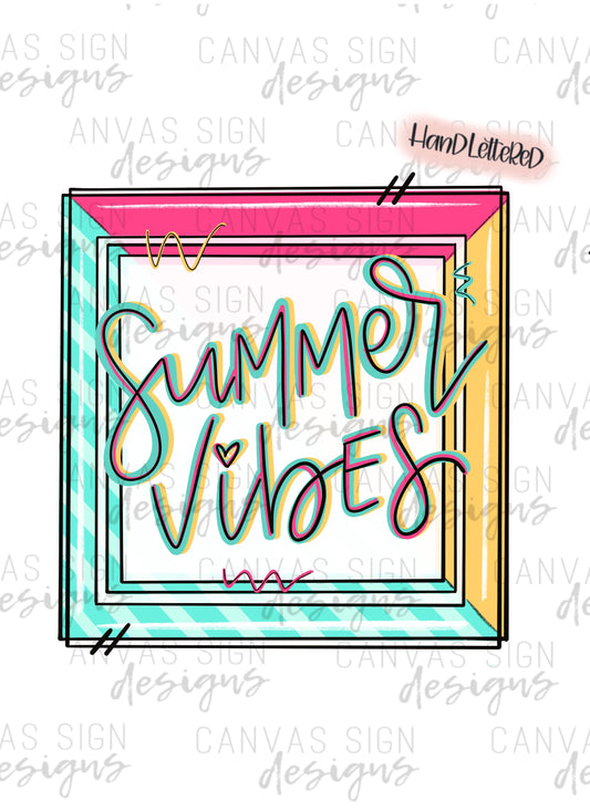 Summer Vibes Door Hanger Template