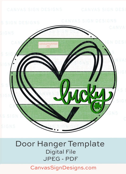 Lucky Heart Door Hanger Template