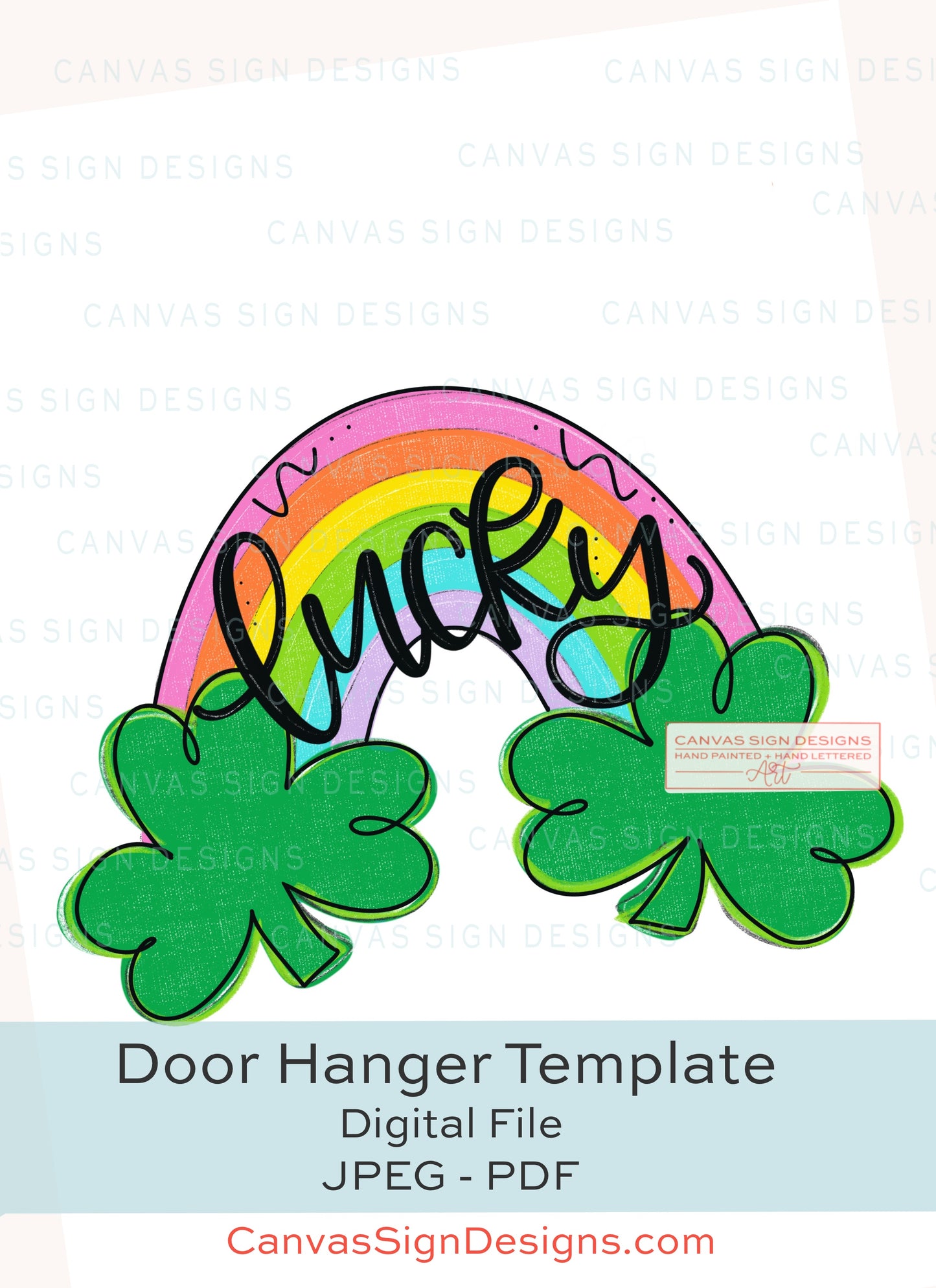 Lucky Rainbow Door Hanger Template