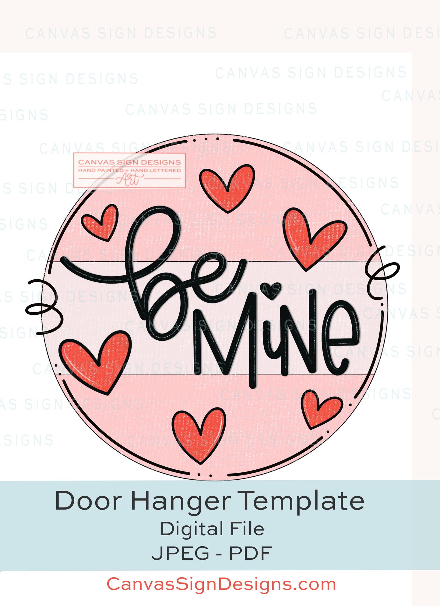 Be Mine Round Door Hanger Template
