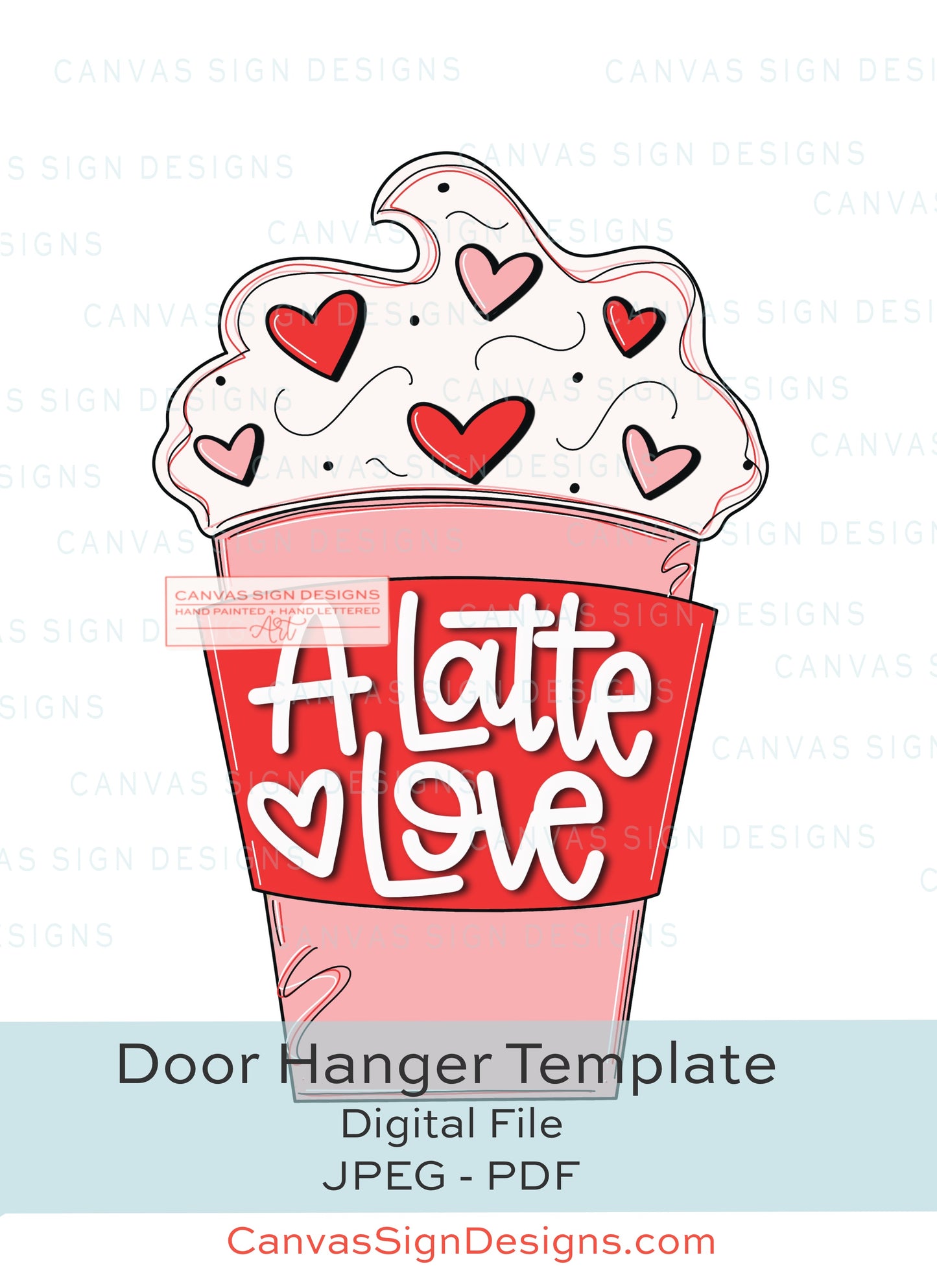 A Latte Love Door Hanger Template
