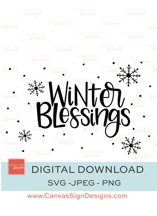 Winter Blessings Hand-Lettered Digital Download