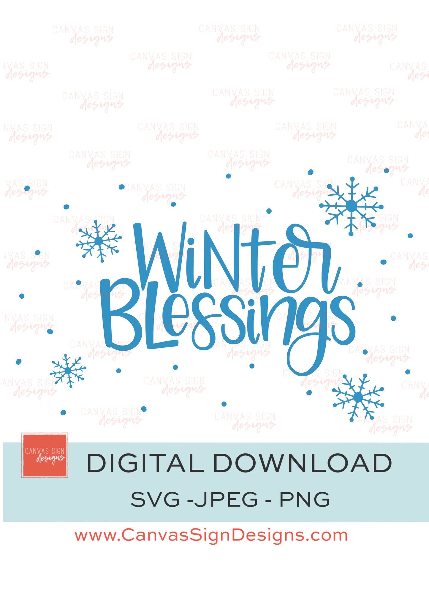 Winter Blessings Hand-Lettered Digital Download